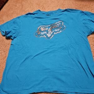 Vintage Mens Fox Large Blue Graphic T-Shirt